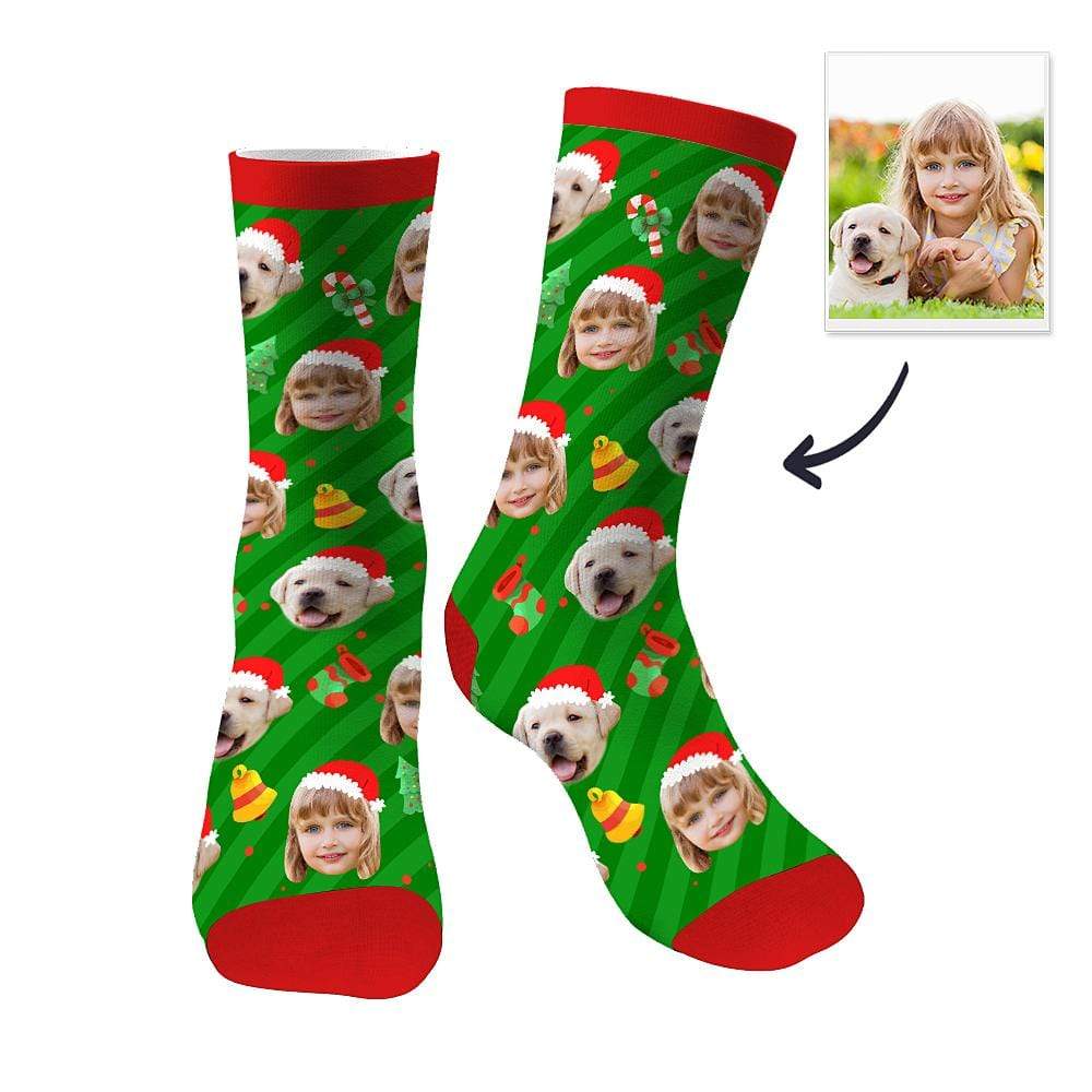Weihnachtsgeschenke Benutzerdefinierte Gesichtssocken Weihnachtshund Sublimierte Socke
