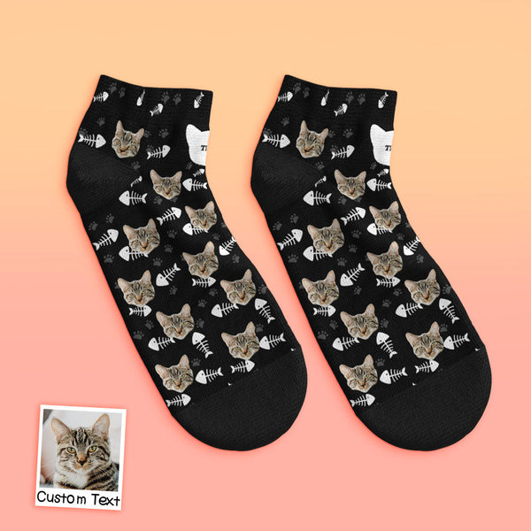Benutzerdefinierte Niedrig geschnittene Knöchel Gesicht Socken Katze