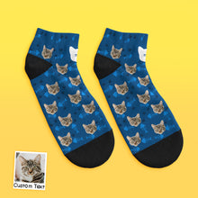 Benutzerdefinierte Niedrig geschnittene Knöchel Gesicht Socken Katze