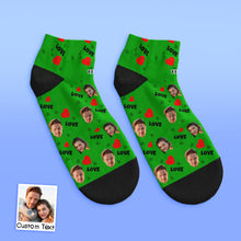 Benutzerdefinierte Niedrig geschnittene Knöchel Gesicht Socken für Familie - Liebe