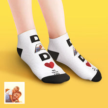 Benutzerdefinierte Niedrig geschnittene Knöchel Gesicht Socken Dad Wir lieben dich Geschenke für Papa
