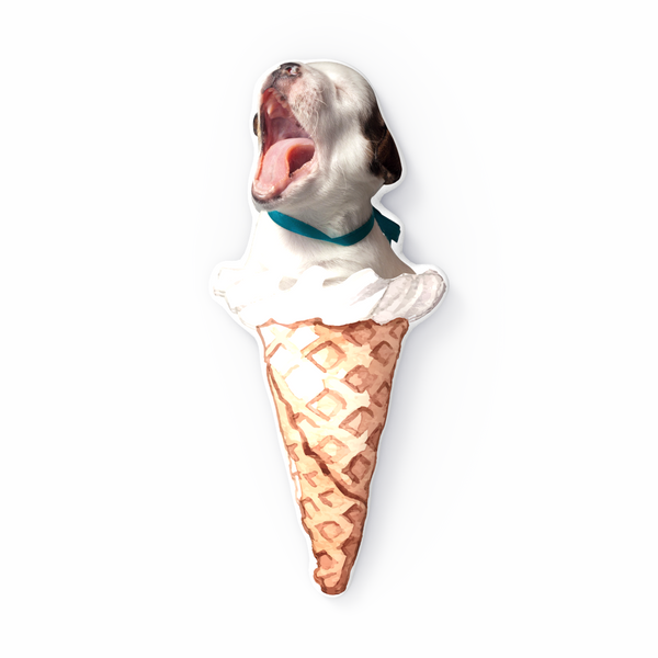 Ice Cream Dog 3D Portrait personalisiertes Kissen