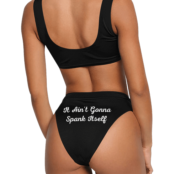 Zwei Seiten Drucken Personalisierte Name & Botschaft Kundenspezifisches Bikini Anzug