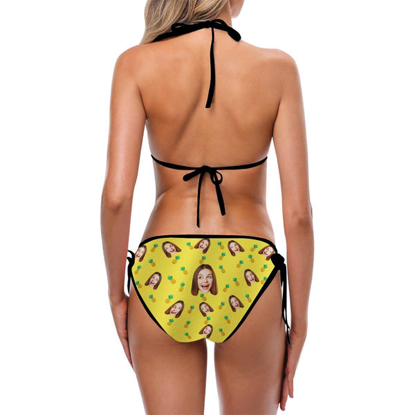 Benutzerdefinierte Frauen Gesicht Foto Bikini Sexy Anzug - Ananas