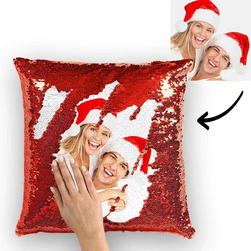 Kundenspezifisches Foto Pailletten Kissen für Liebhaber Weihnachtsgeschenke