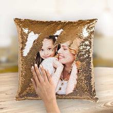 Muttertag Geschenke - Beste Valentinstagsgeschenk Kundenspezifisch für Paare Foto magische Pailletten Kissen mehrfarbig Glänzend 15.75''*15.75''