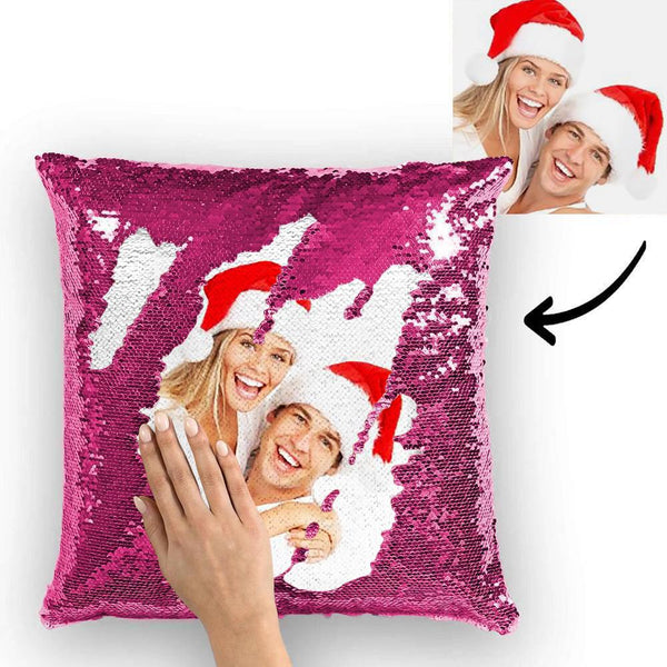 Kundenspezifisches Foto Pailletten Kissen für Liebhaber Weihnachtsgeschenke