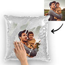 Kundenspezifisch Familien Foto magisch Paillette Kissen Mehrfarbe Glänzend 15.75''*15.75''