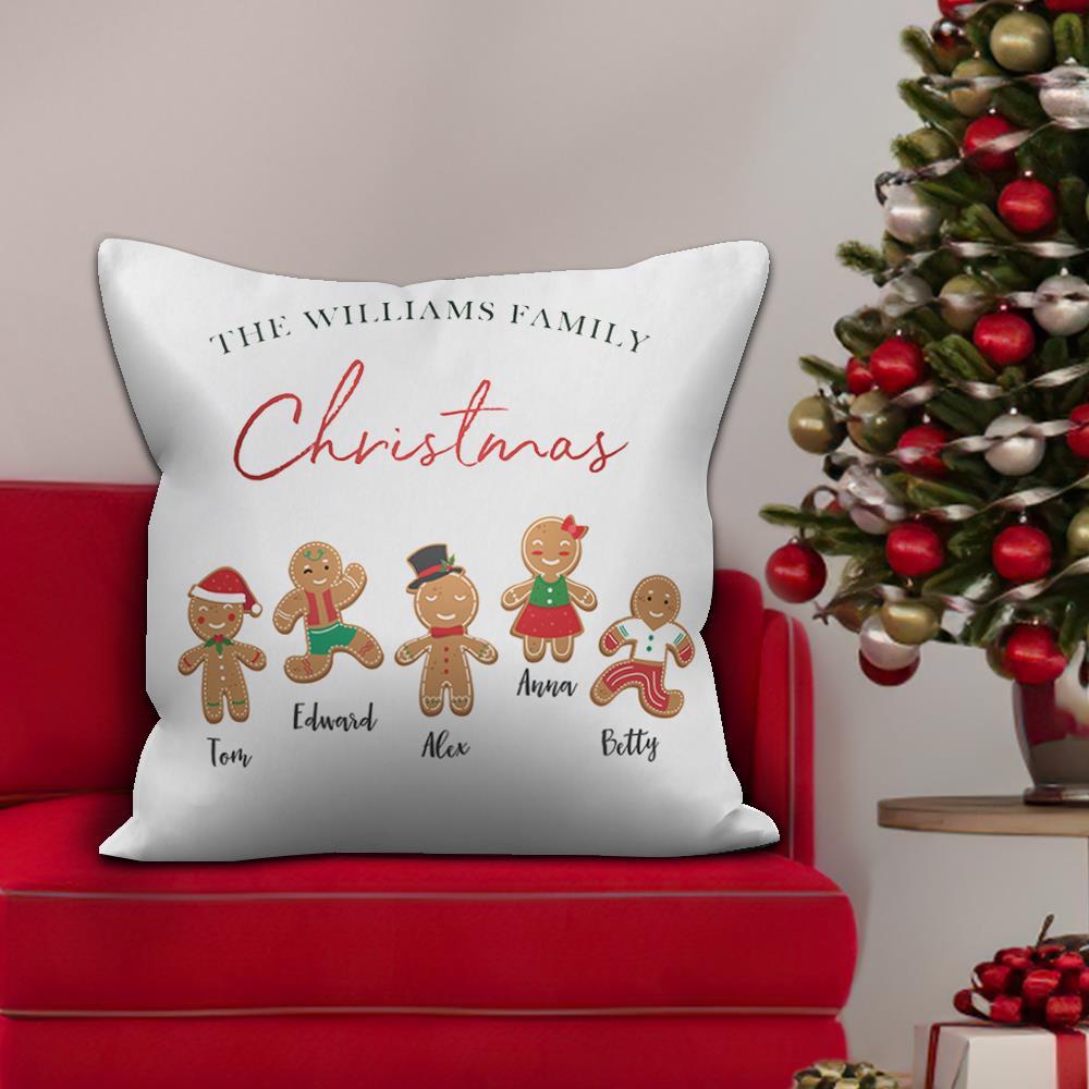 Benutzerdefiniertes Kissen mit Text für Familien-Weihnachtsgeschenke