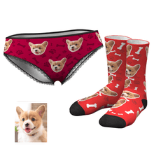 Custom Face Womens Panties-dog Claw And Crew Socks Set - MyFaceBoxerDE