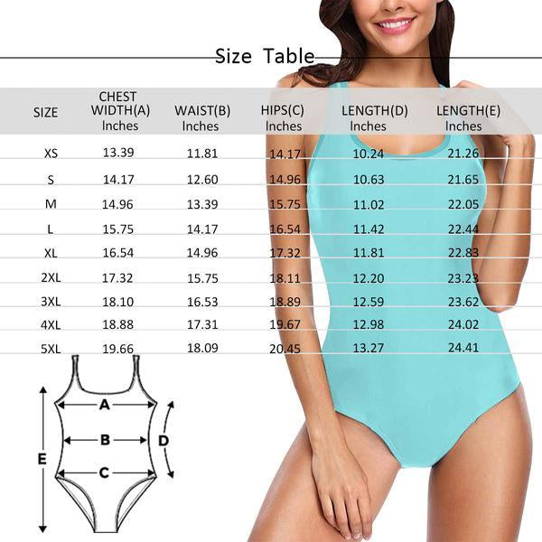 Kundenspezifischer Gesicht Reißverschluss Foto Damen Einteiler Sexy Badeanzug