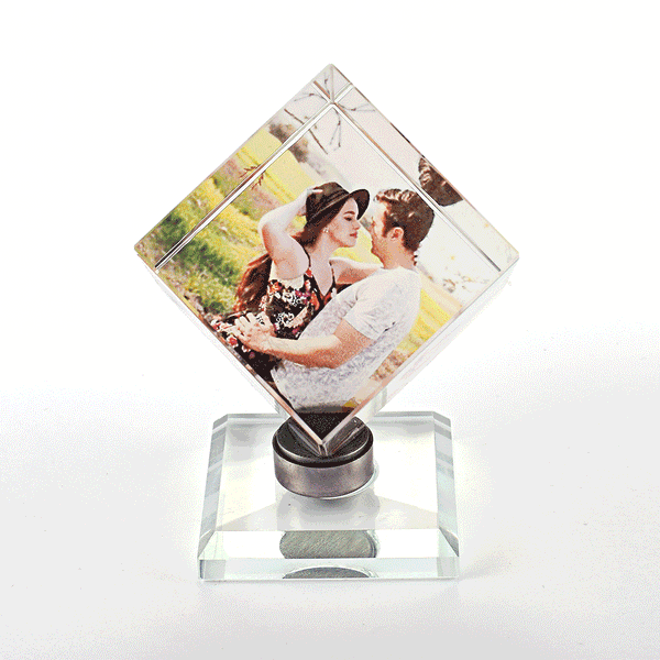 Individueller Kristall-Fotorahmen Rubic's Cube Andenken Geschenk 60mm