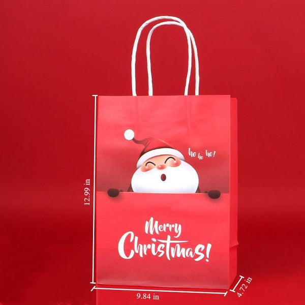 Weihnachtsgeschenk-Papiertüte mit Griffen für Weihnachtsabend-Partyzubehör