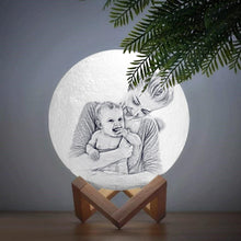 Personalisierte Kreative 3D Drucken Foto Mond Lampe, Graviert Lampe, Geschenk Für Familie -  Berühren Zwei Farben