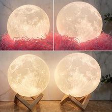 Personalisierte Kreative 3D Drucken Foto Mond Lampe, Graviert Lampe, Geschenk Für Familie -  Berühren Zwei Farben